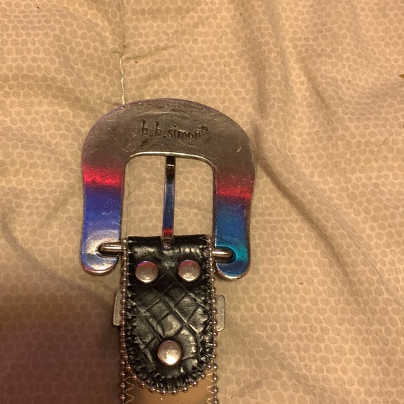 SOLD. B.B belt (B.B Simon) belt black with swarovski crystal all around - Picture 6 of 8